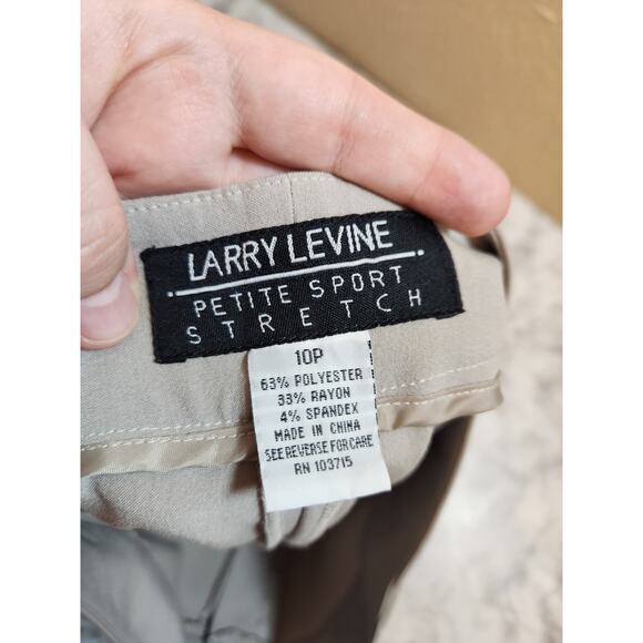 NWT Larry Levine Womens Petite Sport Stretch Dress Pants Pants in Stone Size 10P - Picture 4 of 7